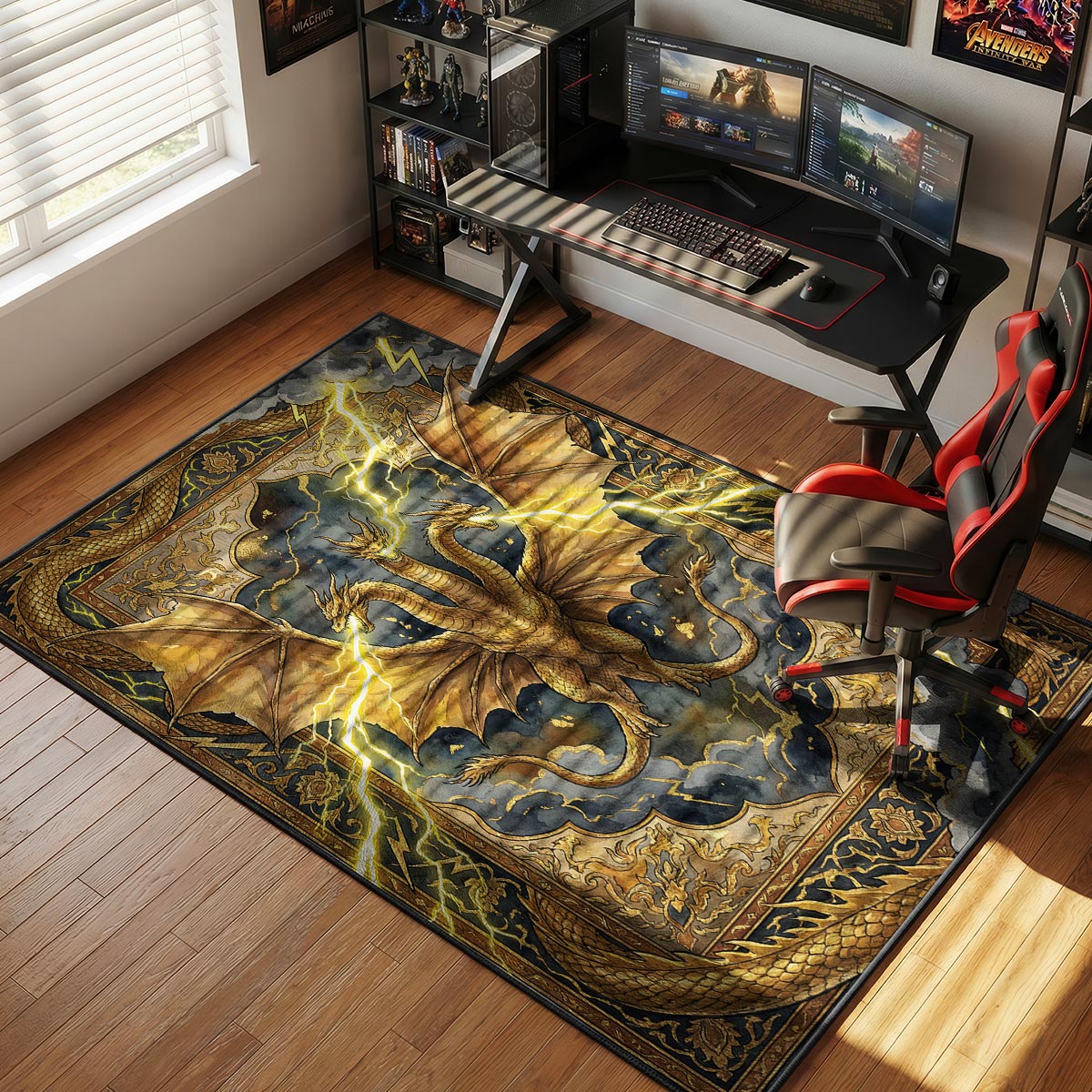King Ghidorah Lightning Monsterverse Room rug — main product view