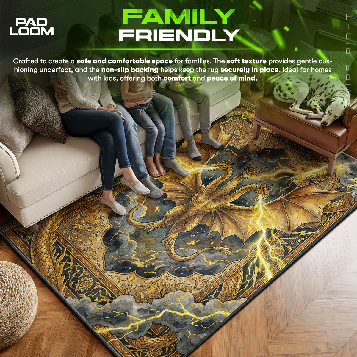 King area rug showing full home decor artwork