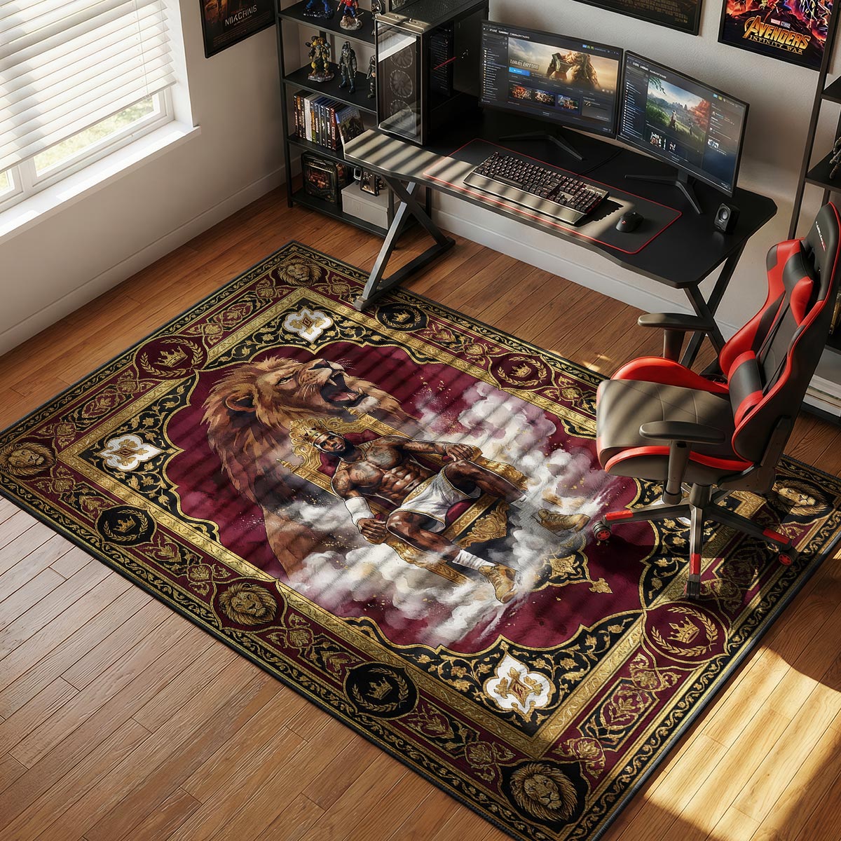 King Lion Throne Baroque Urban Floor rug — main product view