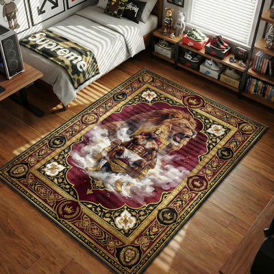 King Lion Throne Baroque Rug - Urban Floor Mat