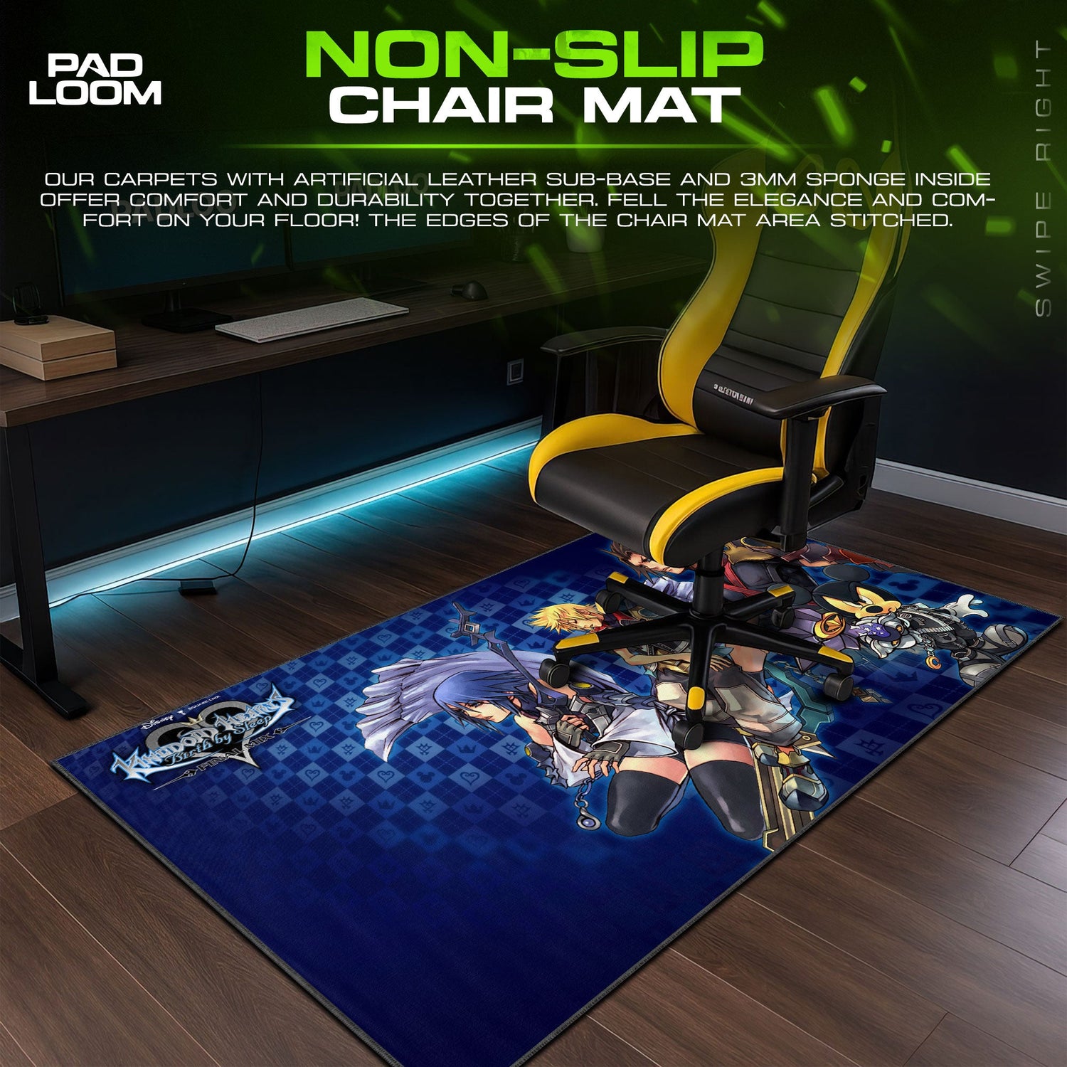 Kingdom Hearts Mouse Pad, Birth by Sleep Gaming Desk Mat Padloom