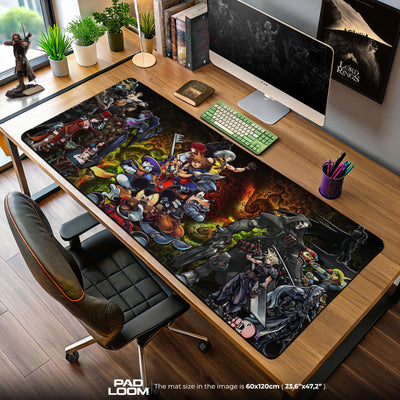 Kingdom Hearts Mouse Pad, Heroes vs Villains Gaming Desk Mat