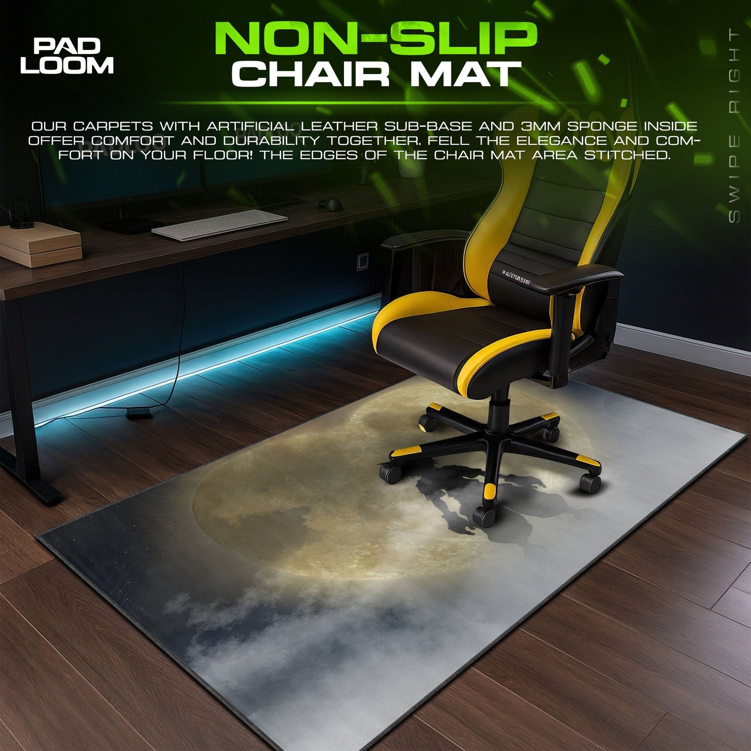 Kingdom Hearts Mouse Pad, Moonlit Silhouette Gaming Desk Mat Padloom