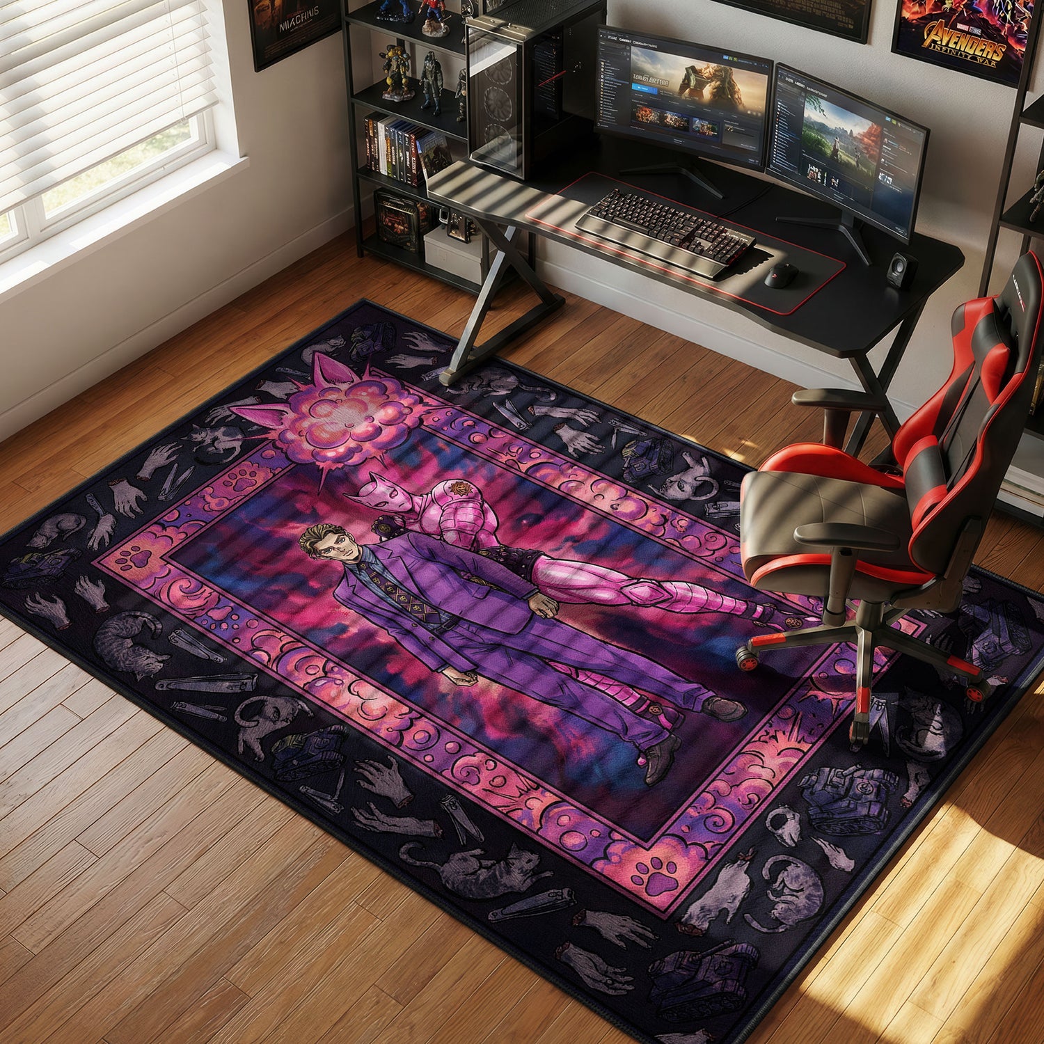 Kira Yoshikage Killer Queen Explosive JoJo's Bizarre Chair rug — main product view