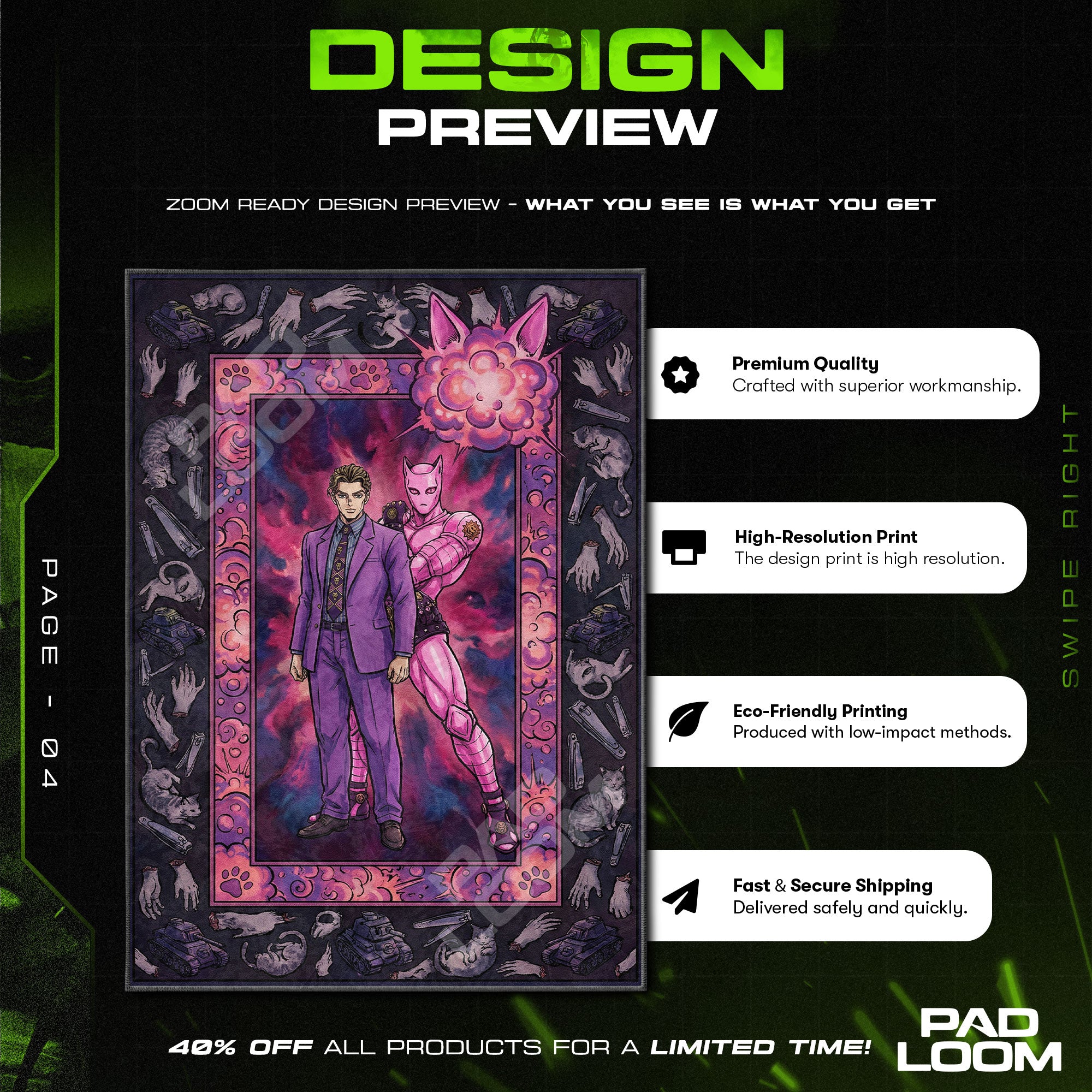 Chair character design printed on rug