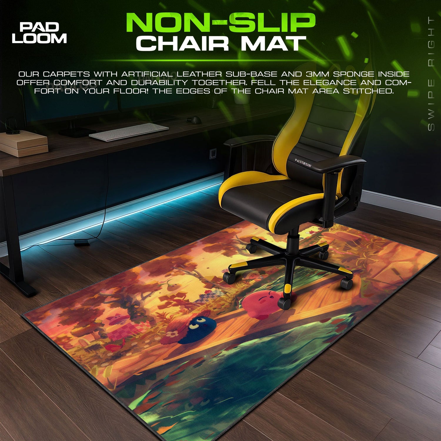 Kirby Autumn Village Mouse Pad, Game Dreamland Gaming Desk Mat Padloom