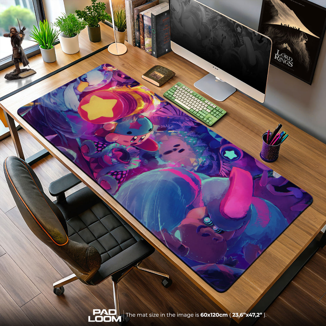 Kirby Boss Rush Mouse Pad, Game Dreamland Gaming Desk Mat S - 11.8″ × 15.7″ (30×40 cm) custom workspace setup, stitched edges, desk mat