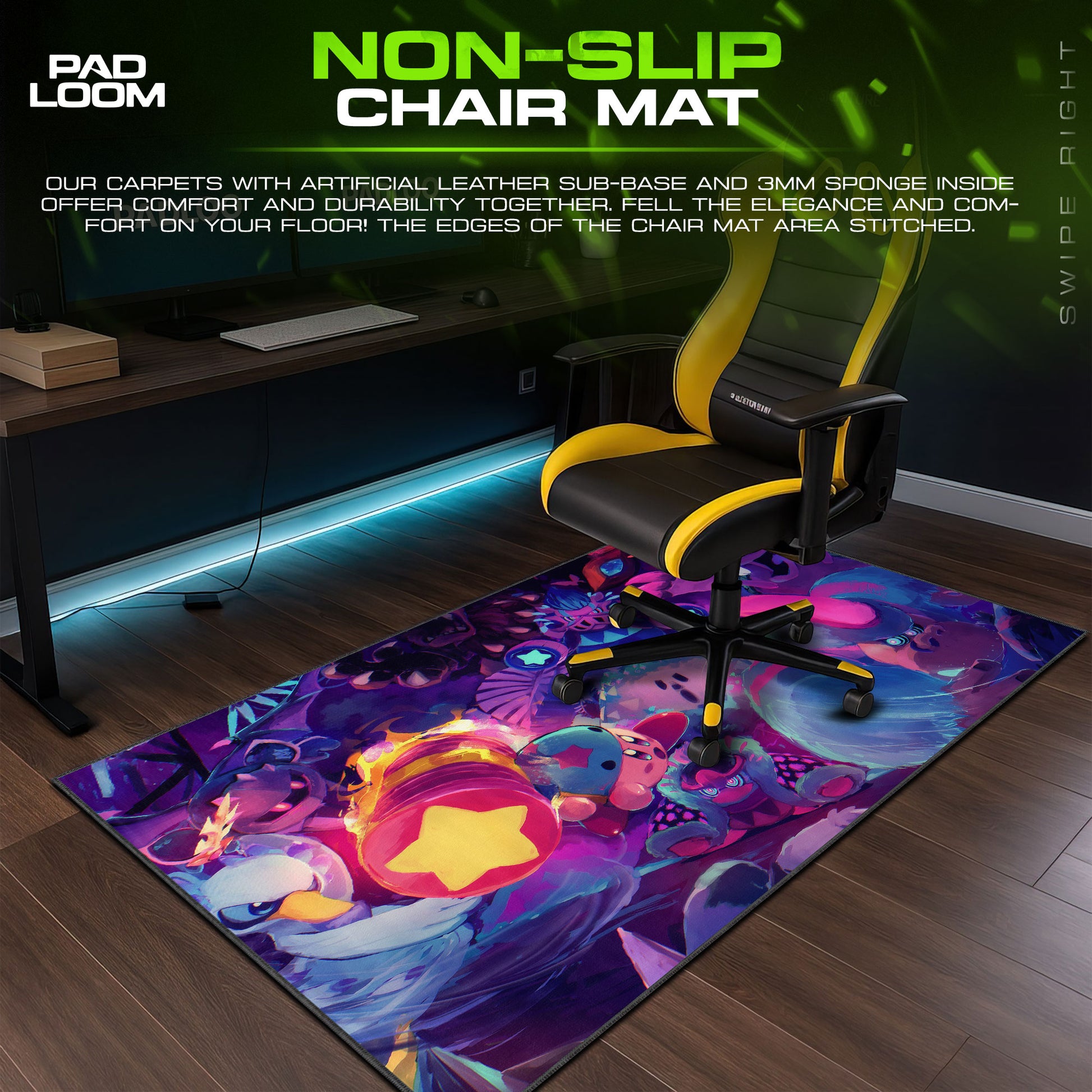 Kirby Boss Rush Mouse Pad, Game Dreamland Gaming Desk Mat XL - 15.7″ × 35.4″ (40×90 cm) custom HD print, desk mat, gaming mouse pad