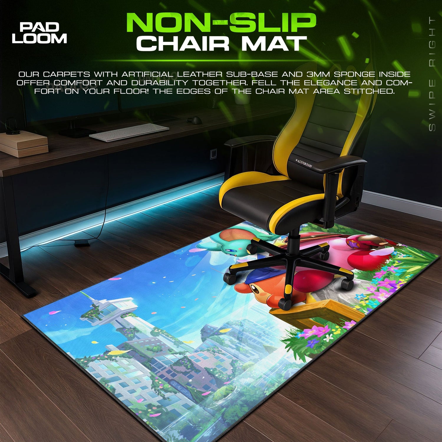 Kirby City of Light Mouse Pad, Game Dreamland Gaming Desk Mat Padloom