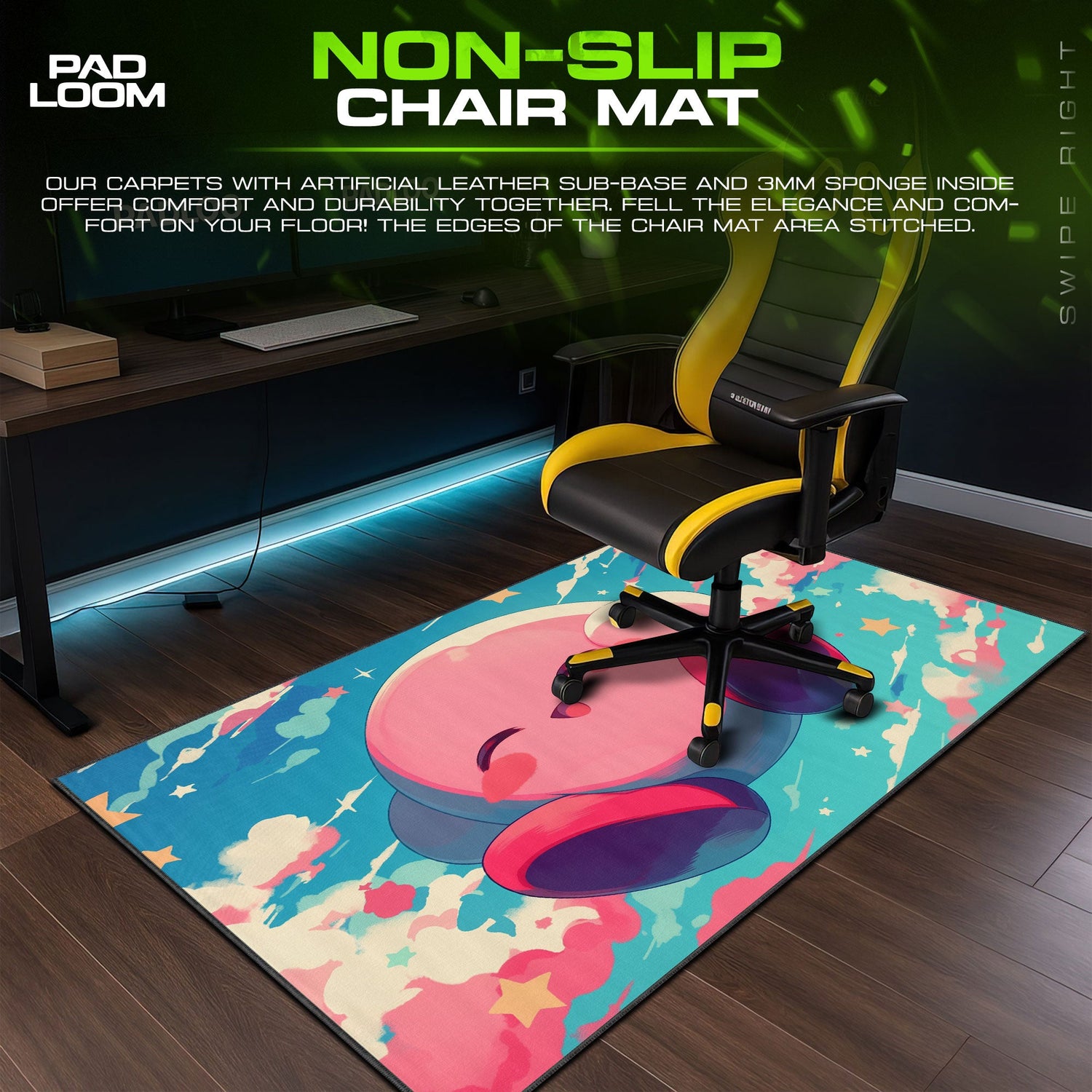 Kirby Dream Clouds Mouse Pad, Game Dreamland Gaming Desk Mat Padloom