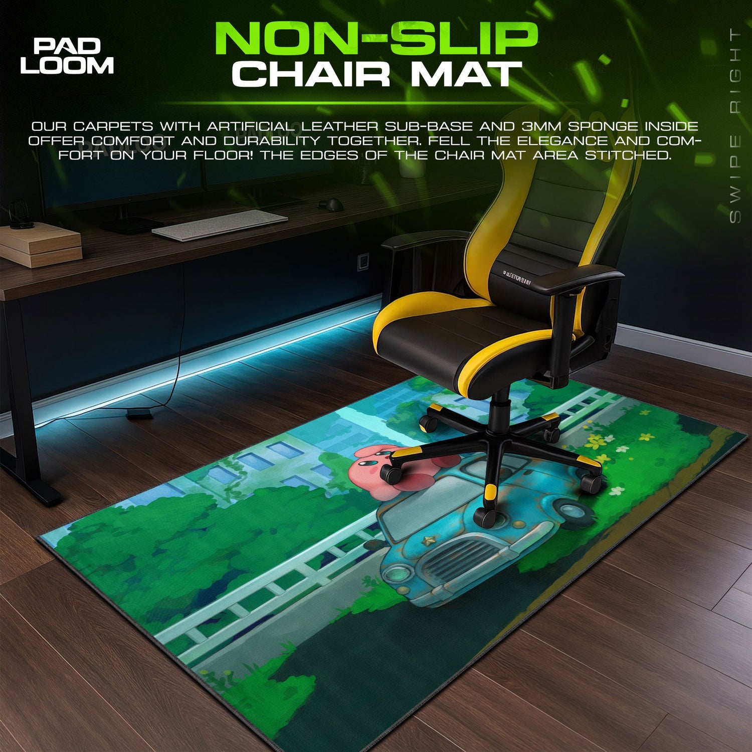 Kirby Forgotten City Mouse Pad, Game Dreamland Gaming Desk Mat Padloom