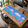 Kirby Fountain of Dreams Mouse Pad, Game Pixel Art Gaming Desk Mat Padloom