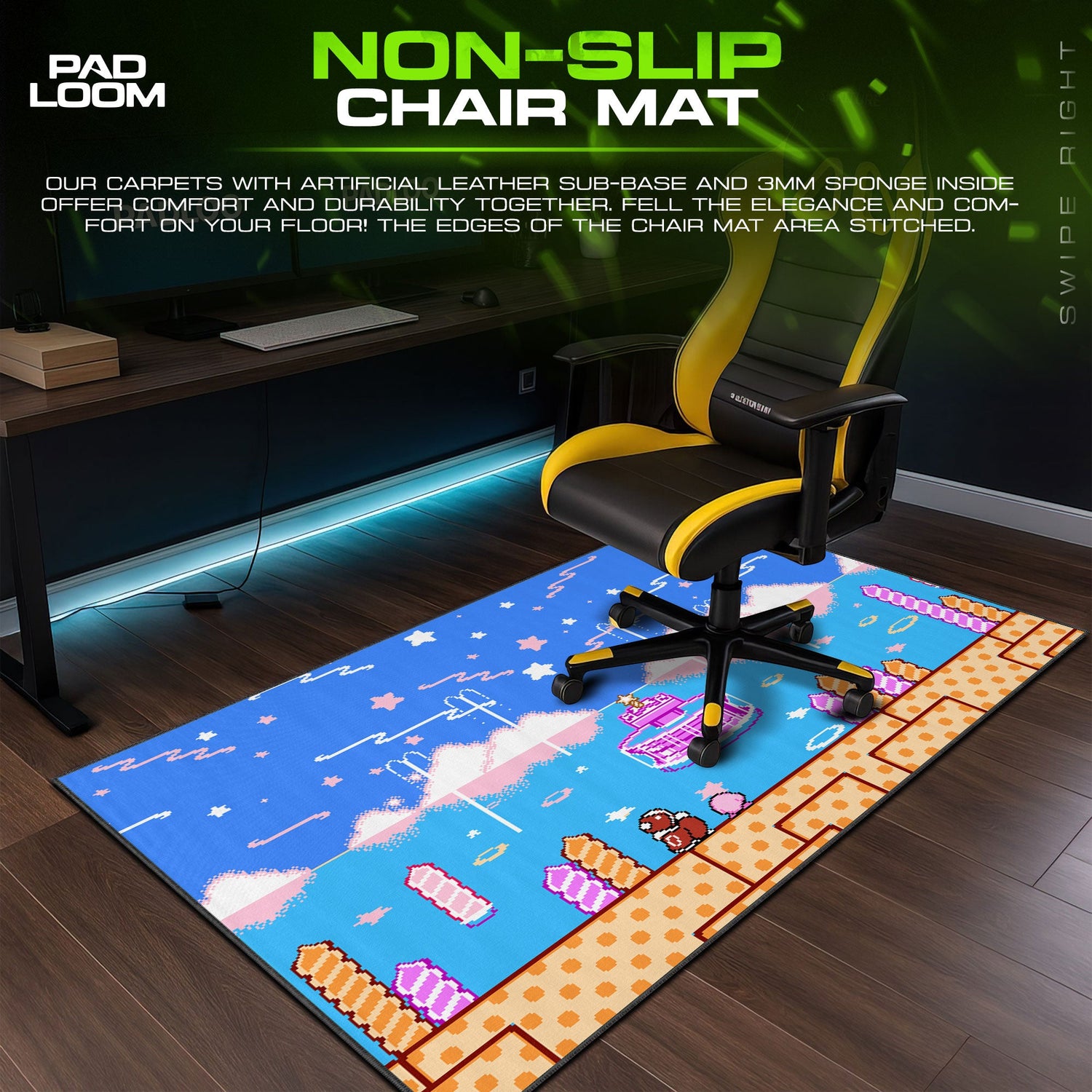 Kirby Fountain of Dreams Mouse Pad, Game Pixel Art Gaming Desk Mat Padloom