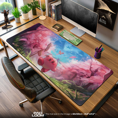 Kirby Mouse Pad, Cherry Blossom Path Anime Desk Mat