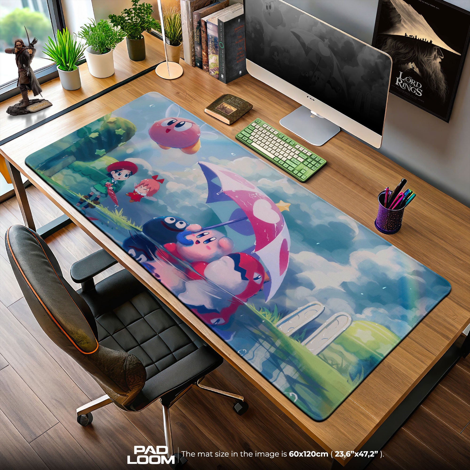 Kirby Rainy Day Rainbow Mouse Pad, Game Dreamland Gaming Desk Mat