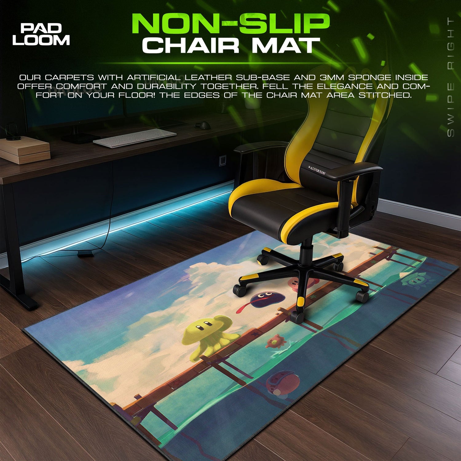 Kirby Seaside Stroll Mouse Pad, Game Dreamland Gaming Desk Mat Padloom