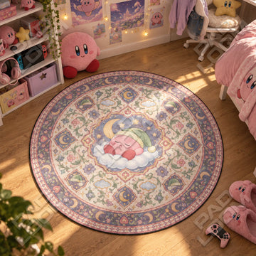 Kirby Sleeping Round Rug - Kirby Chair Mat