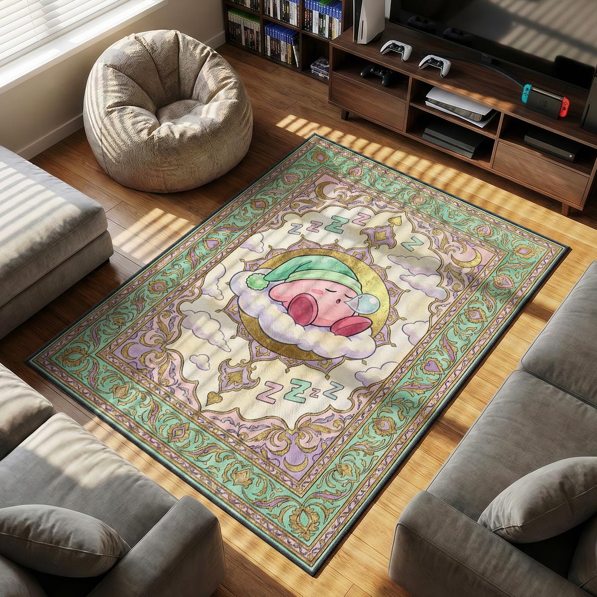 Kirby Sleepy Cloud Rug - Kirby Chair Mat