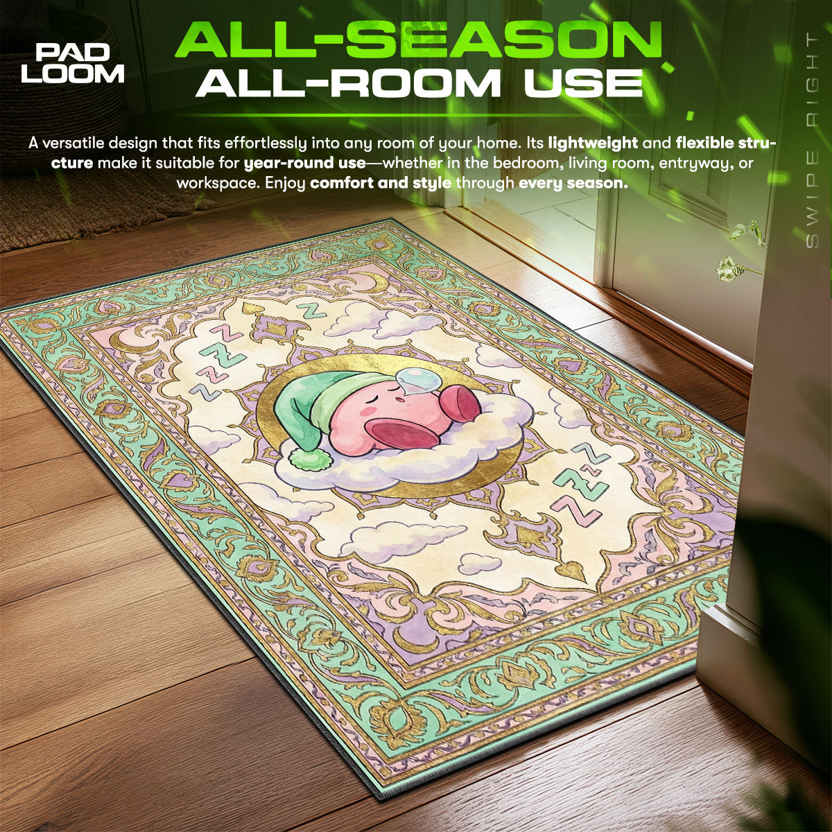 Kirby Sleepy Cloud Rug - Kirby Chair Mat