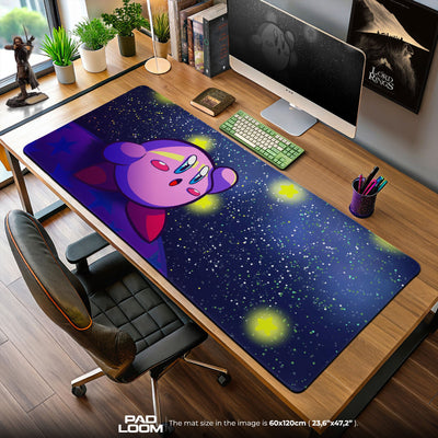 Kirby Starry Sky Mouse Pad, Cartoon Gamer Desk Mat
