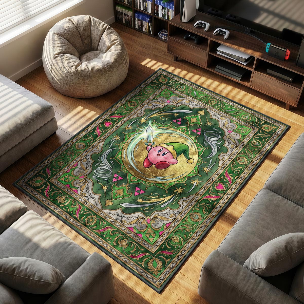 Kirby Sword Hero Rug - Kirby Chair Mat