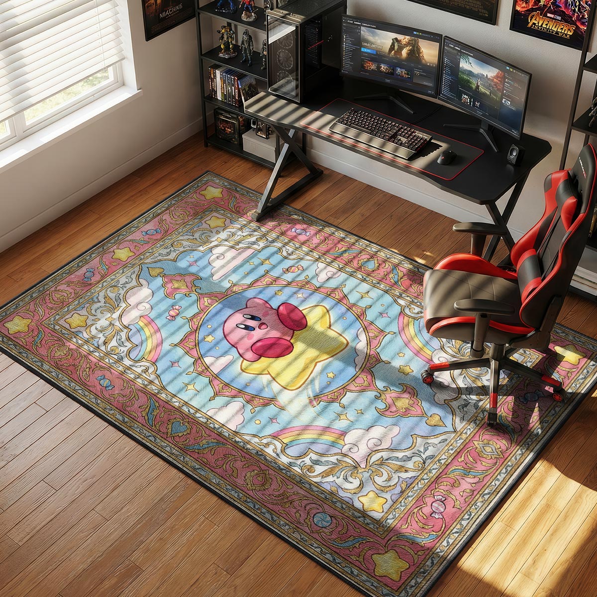 Kirby Warp Star Dream Rug - Kirby Chair Mat