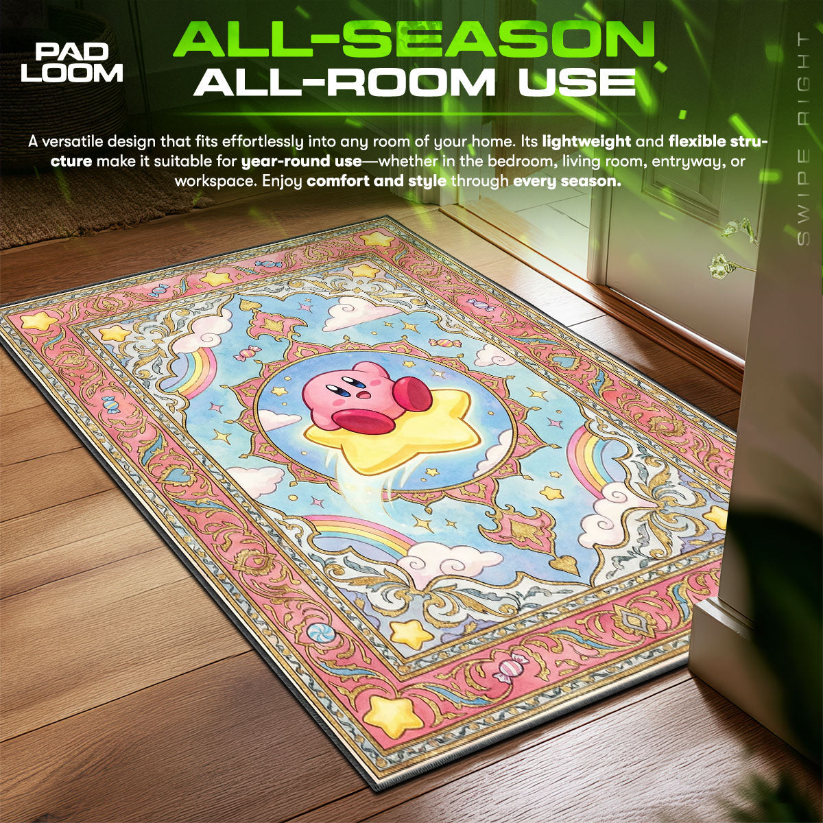 Kirby Warp Star Dream Rug - Kirby Chair Mat