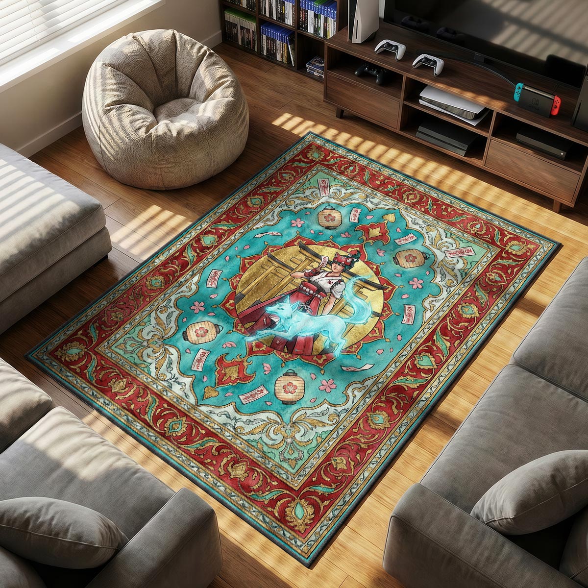 Kiriko Spirit Fox Rug - Overwatch Chair Mat