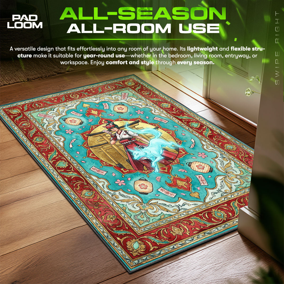 Kiriko Spirit Fox Rug - Overwatch Chair Mat