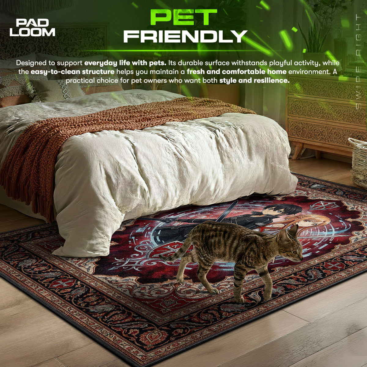 Kirito & Asuna Knights Rug - Sword Art Online Chair Mat