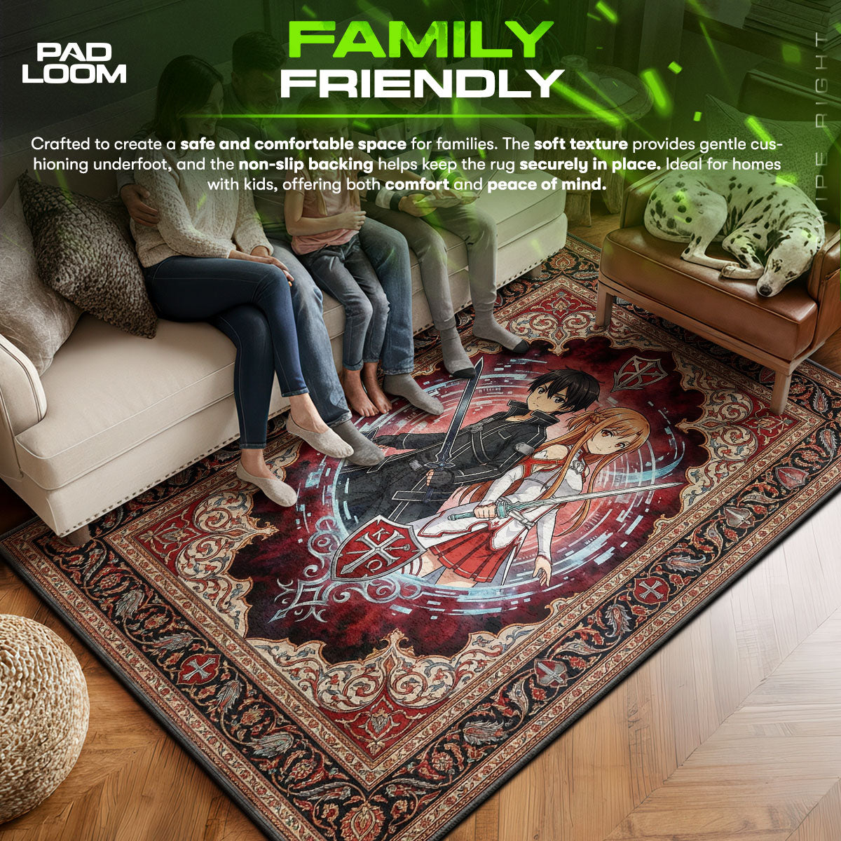 Kirito & Asuna Knights Rug - Sword Art Online Chair Mat