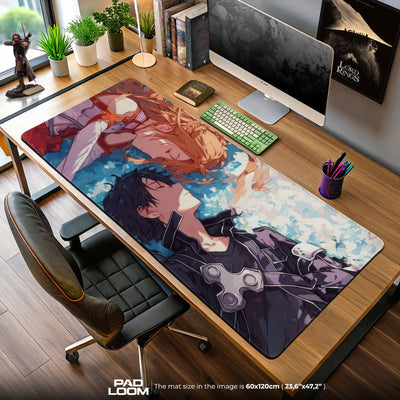 Kirito & Asuna Resting Moment Mouse Pad, Sword Art Online Gaming Desk Mat