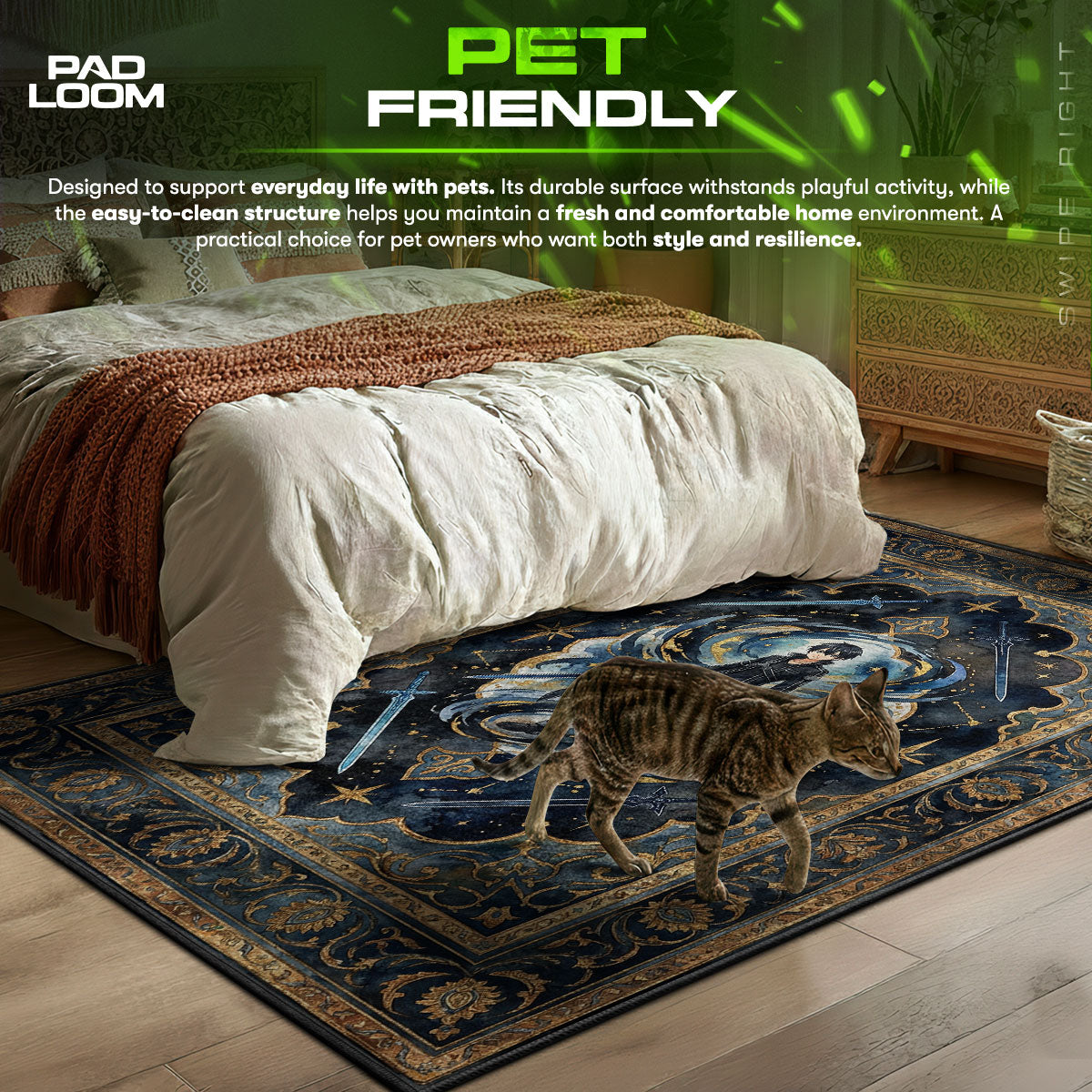 Kirito Dual Wield Rug - Sword Art Online Chair Mat