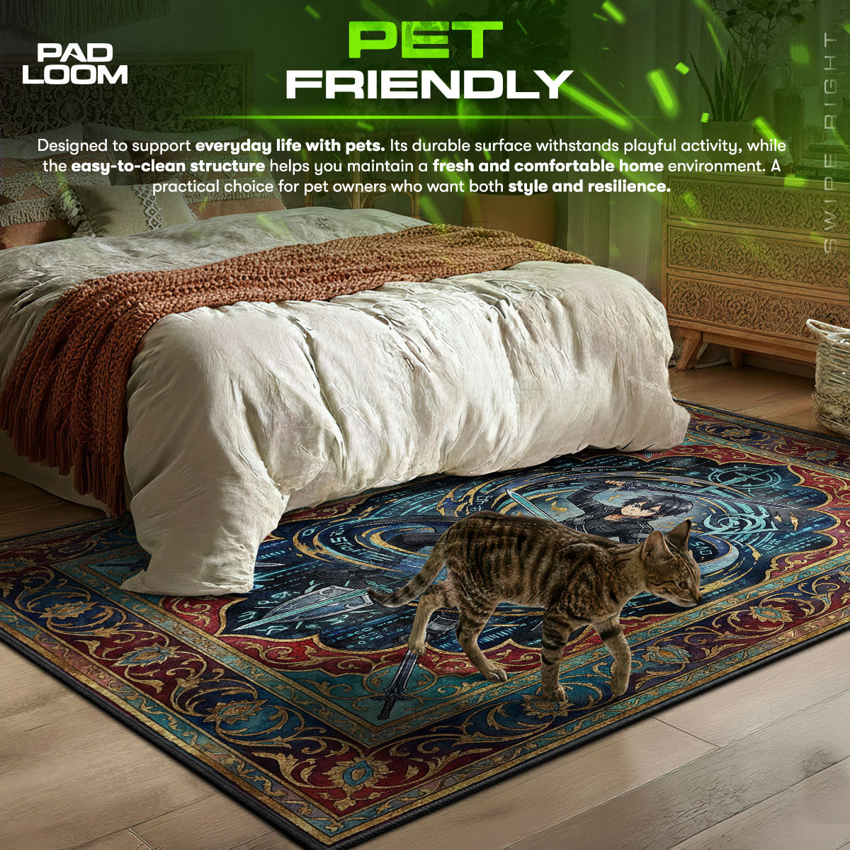 Kirito Dual Wield Rug - Sword Art Online Chair Mat