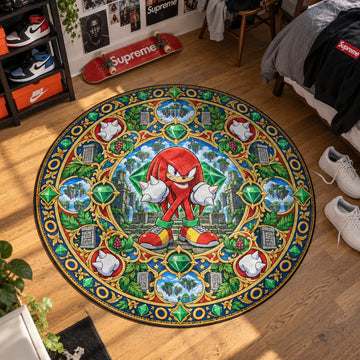Knuckles Emerald Round Rug - Sonic Chair Mat