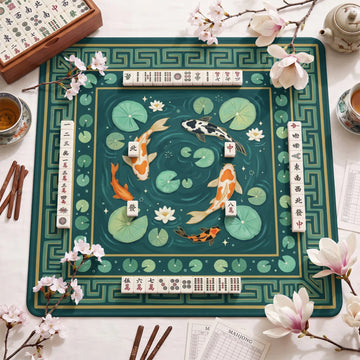Koi Pond Mahjong Mat - Mah Jongg Table Mat