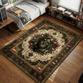 König operator portrait wearing sniper veil mask with crosshairs and blood splatter gaming area rug and floor mat