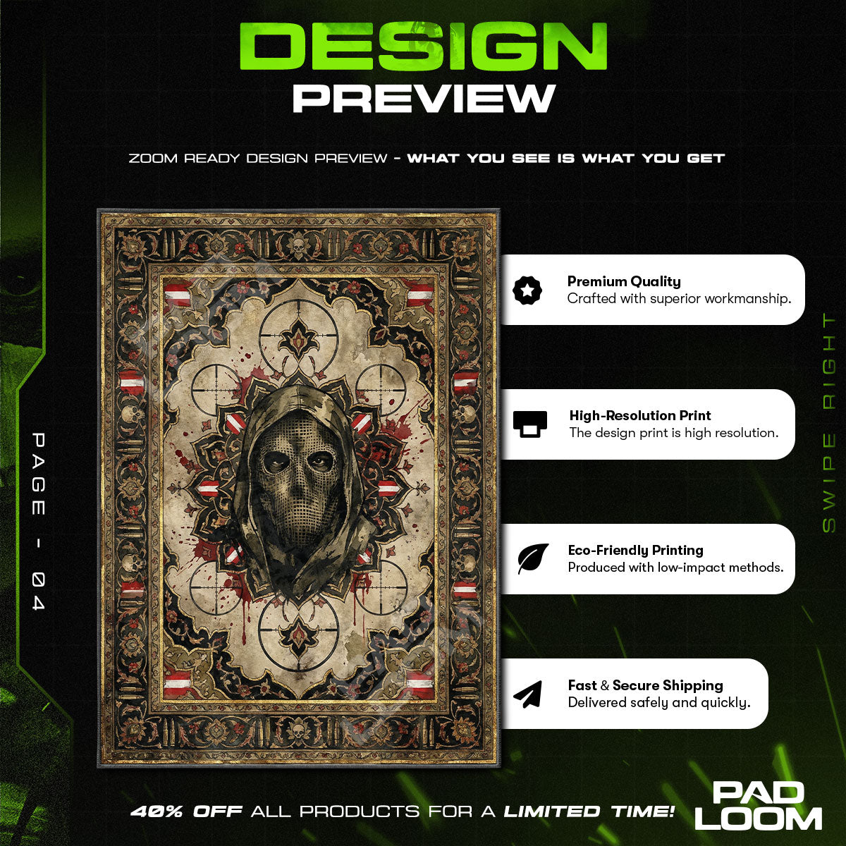 König Sniper Veil Rug - Call of Duty Chair Mat