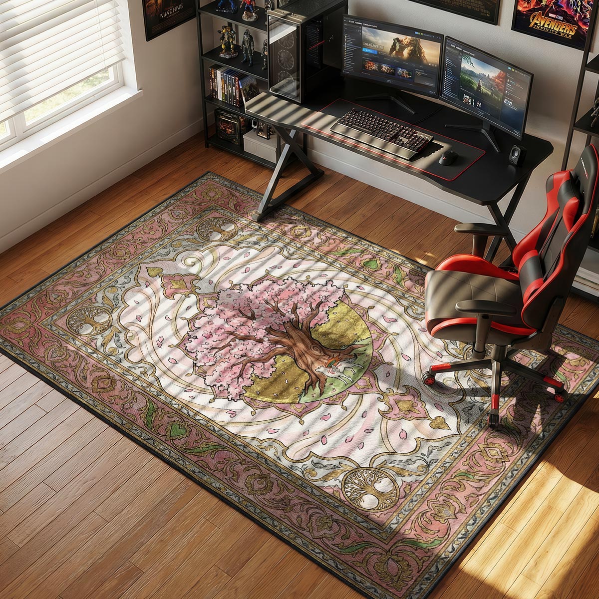 Konohana Sakura Tree Rug - Okami Chair Mat