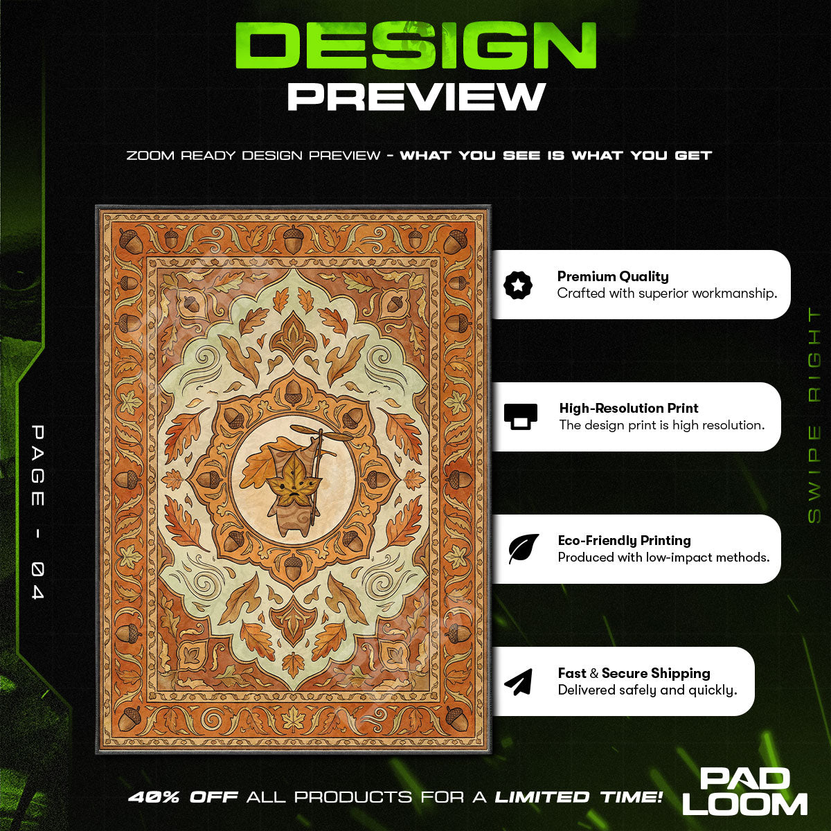 Korok Autumn Forest Rug - Zelda Chair Mat