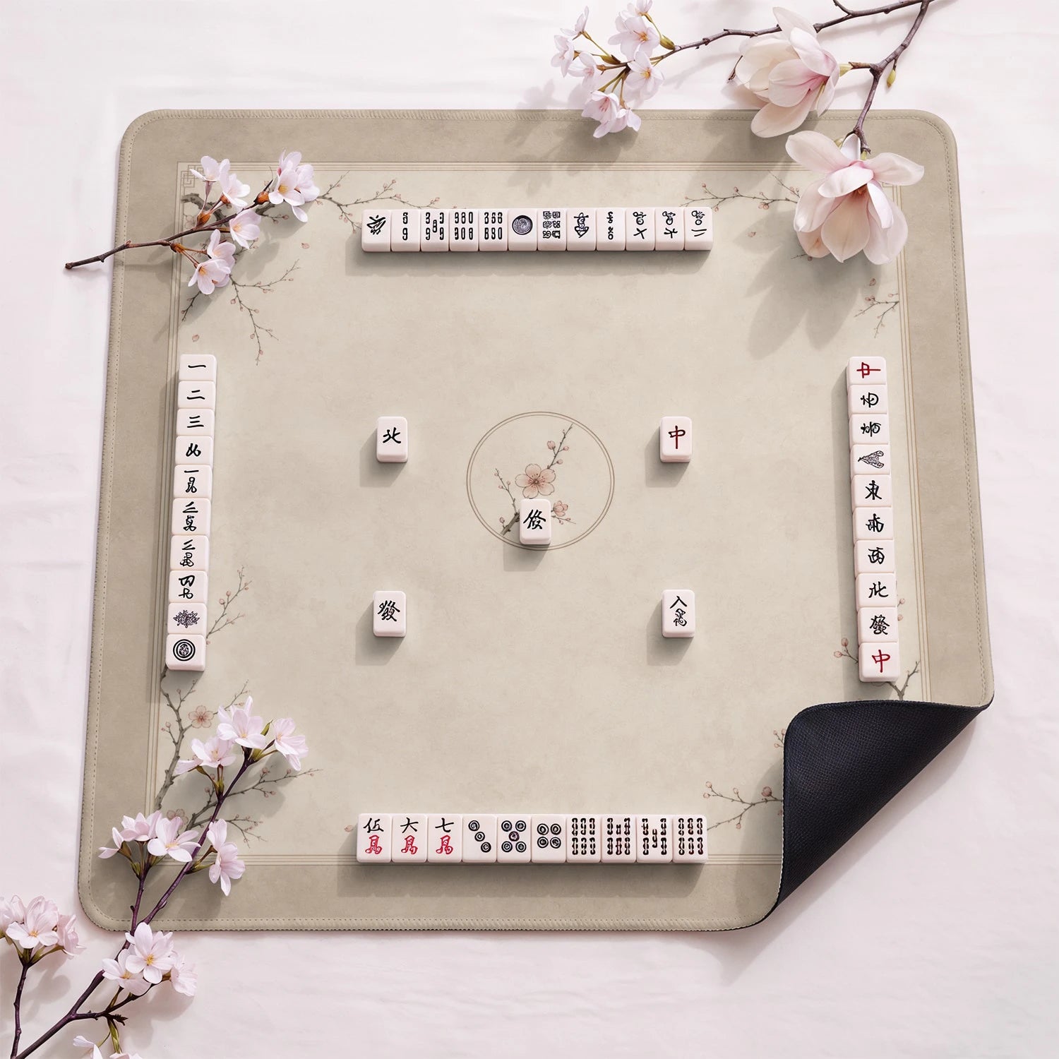 Kraft Blossom Chinoiserie Mahjong Mat - Mahjong