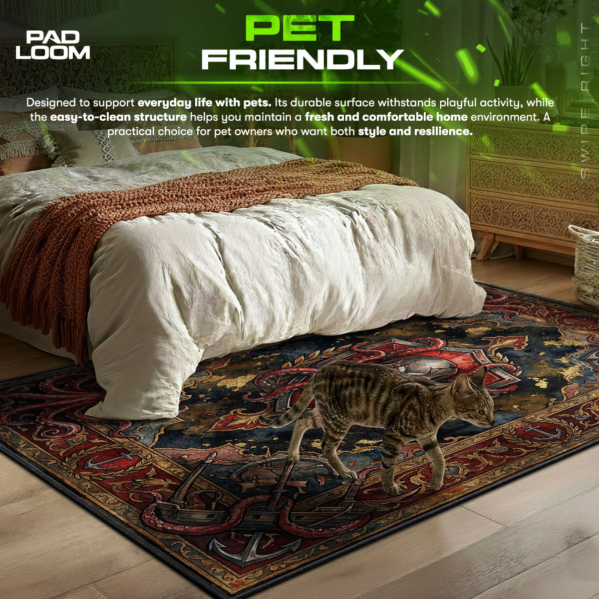 Kraken Skull Deep Sea Rug - World of Warships Chair Mat