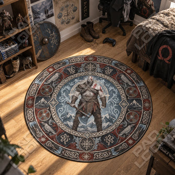 Kratos Frost Round Rug - God of War Chair Mat