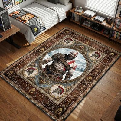 Kratos Norse Portrait Rug - God of War Chair Mat