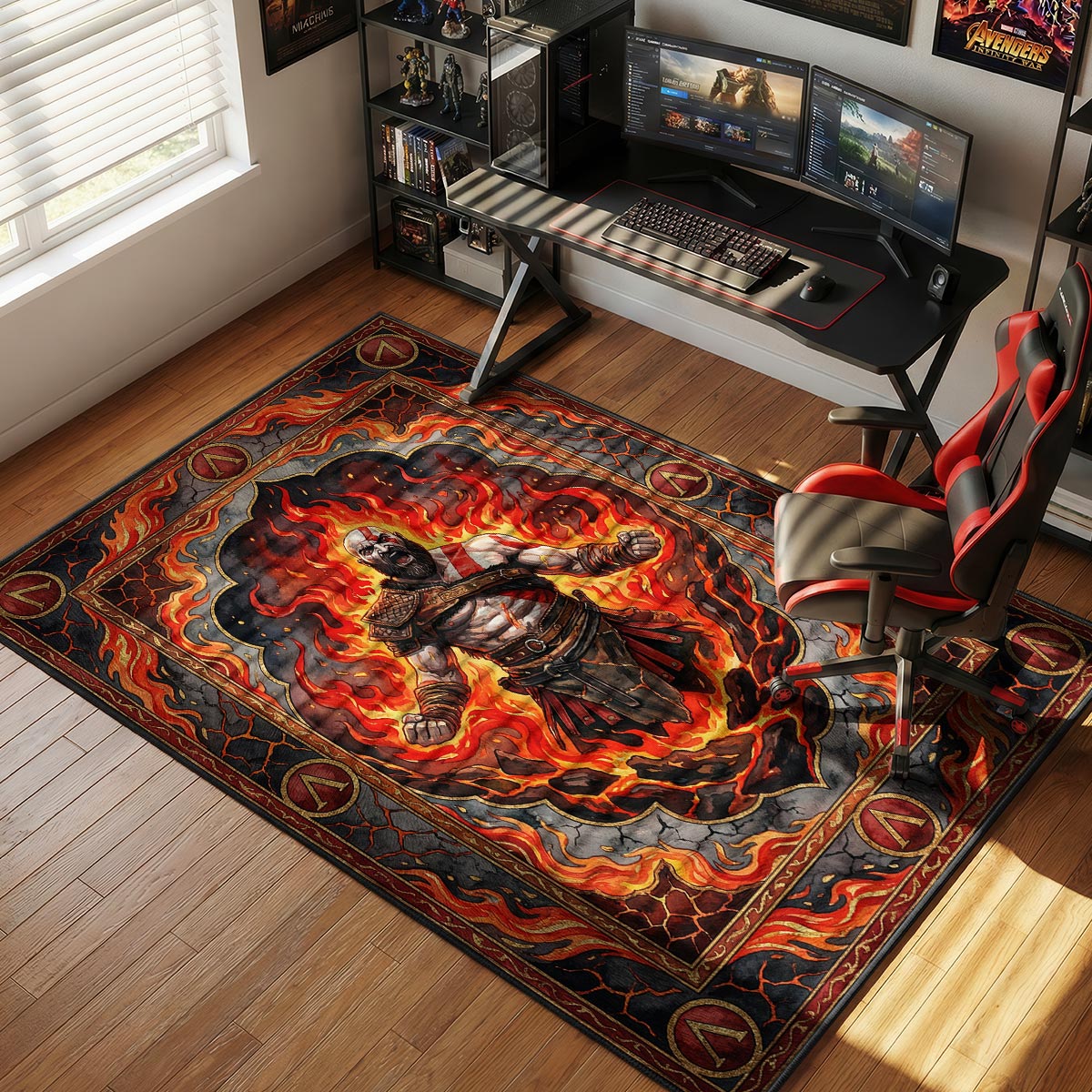 Kratos Spartan Rage Rug - God of War Chair Mat