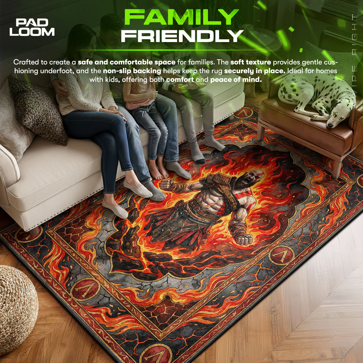 Kratos Spartan Rage Rug - God of War Chair Mat