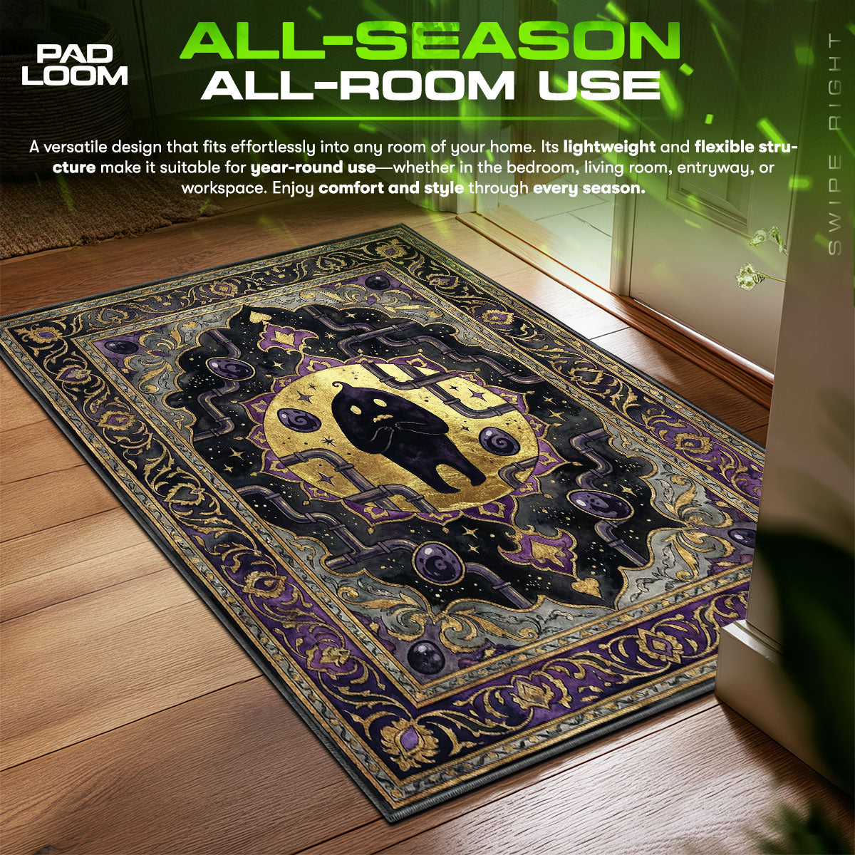 Krobus Shadow Sewer Stardew Valley Chair fan rug — premium quality print