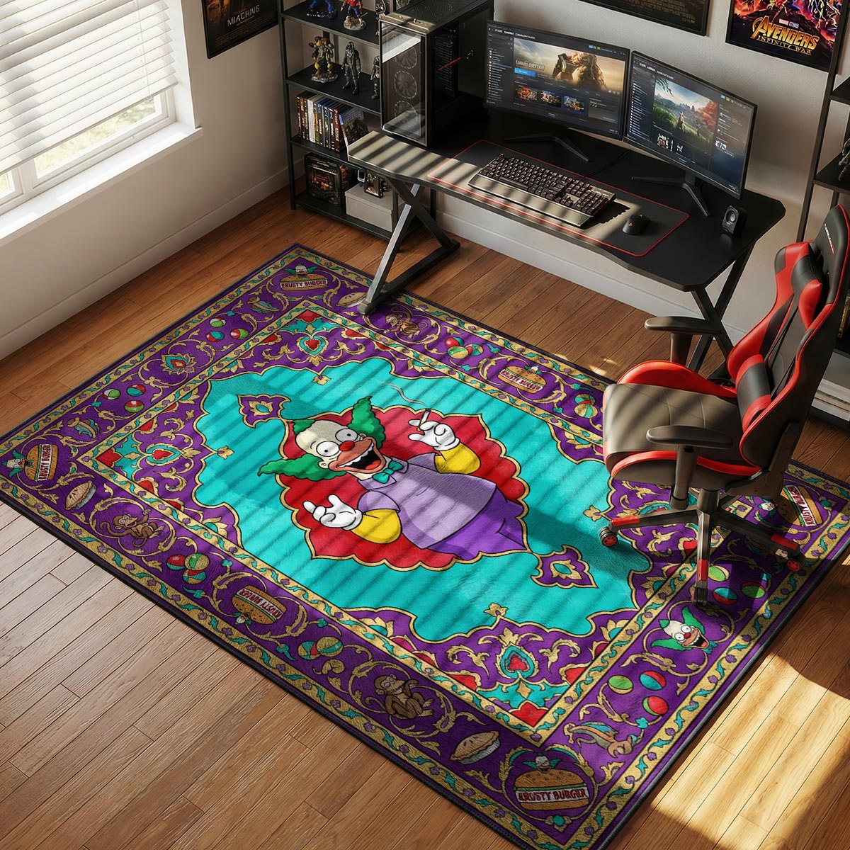 Krusty Comedy Simpsons Room rug — main product view