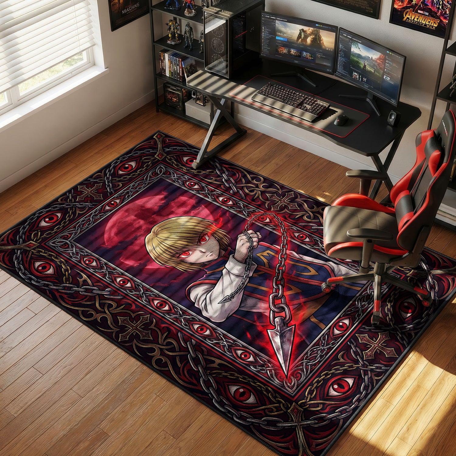 Kurapika Scarlet Vengeance Rug - Hunter x Hunter Chair Mat