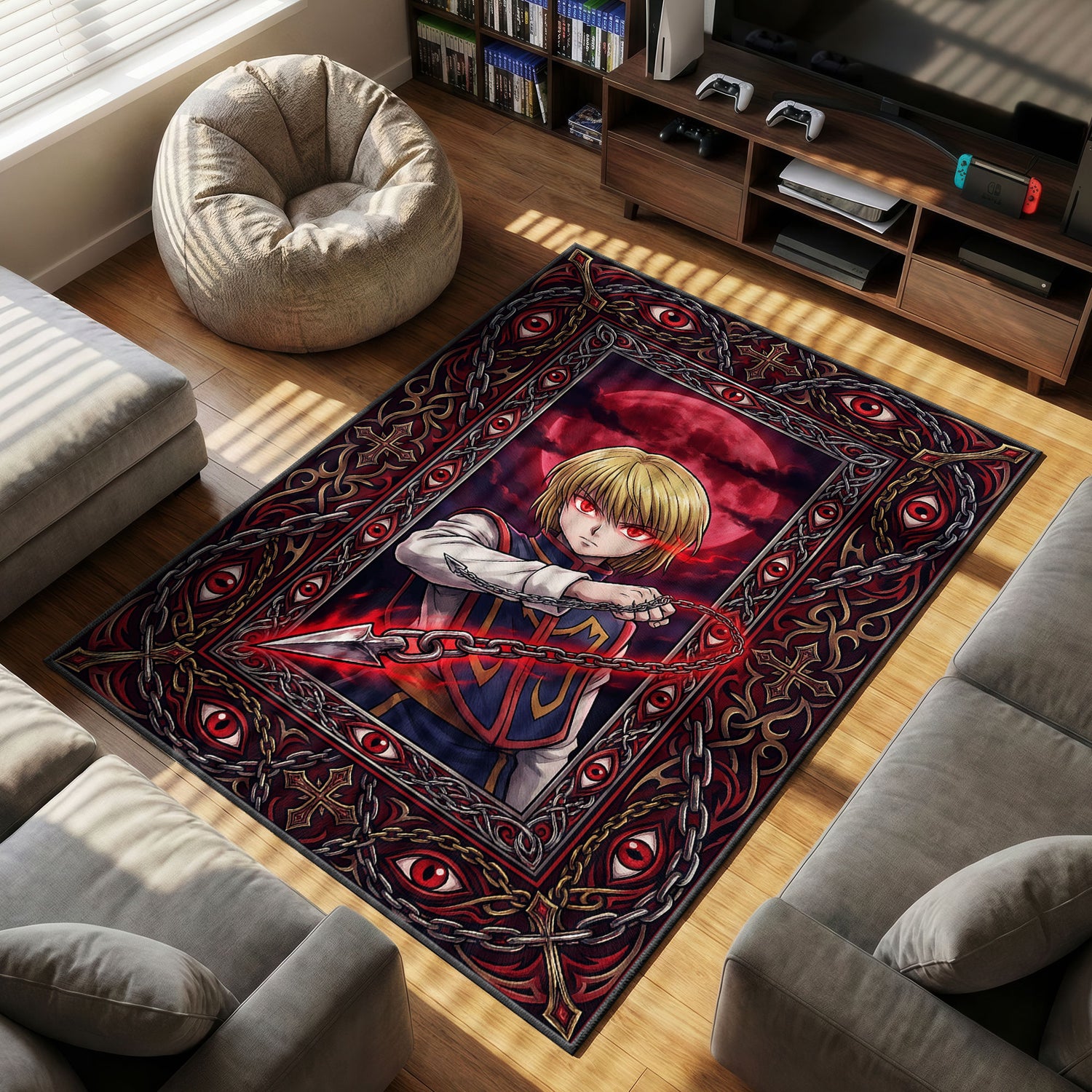 Kurapika Scarlet Vengeance Rug - Hunter x Hunter Chair Mat